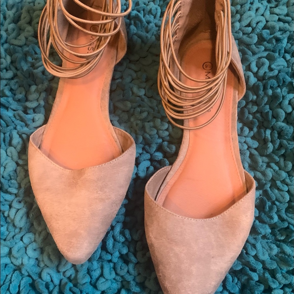 Tan suede flats Sz 9